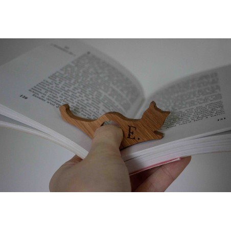 Bague de lecture chat personnalisée en bois | La Fabrique GH
