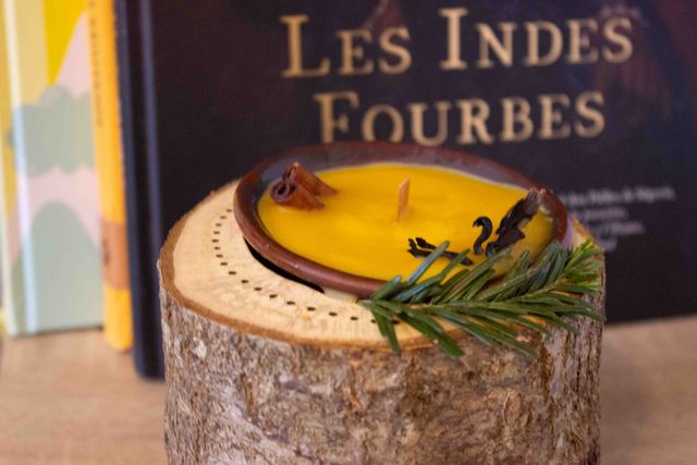 Bougies et bois naturel