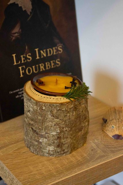 Bougies et bois naturel