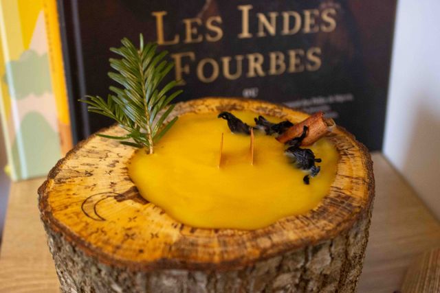 Bougies et bois naturel