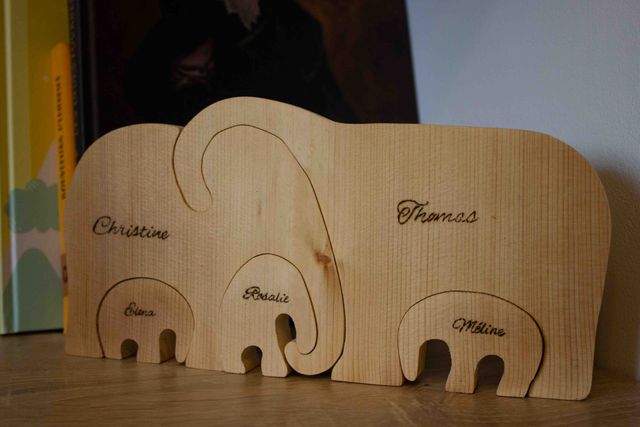 Famille d'éléphants personnalisée